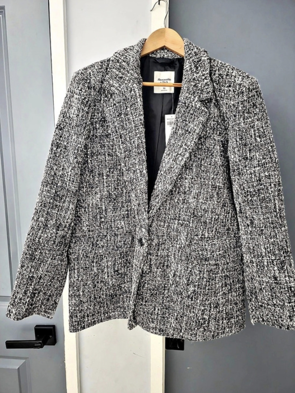 Abercrombie & Fitch Tweed Blazer Black & White XL